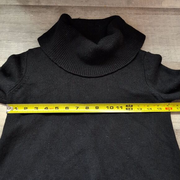 Bcbgmaxazria turtleneck cowl sweater sz xs black long sleeve 100% merino wool - Picture 3 of 5